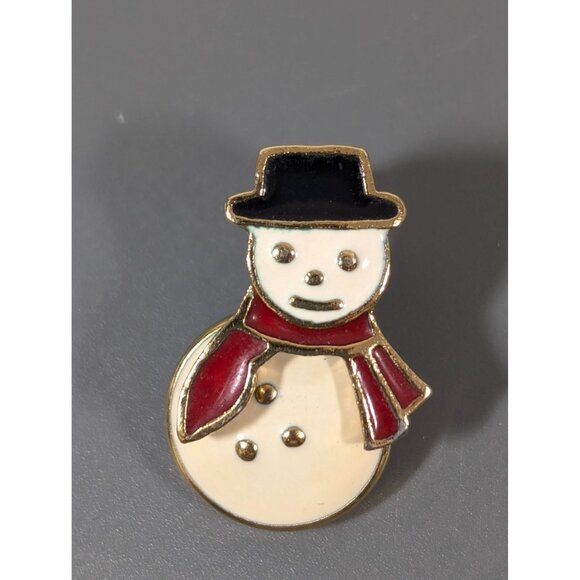 Vintage Avon Christmas Snowman Earrings Articulated Pierced Winter - Picture 4 of 7